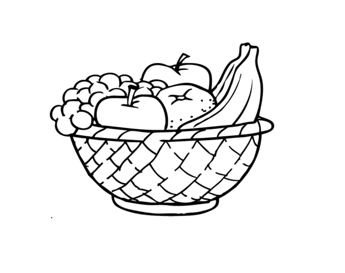 Fruits in Basket Kids Coloring Pages Pdf